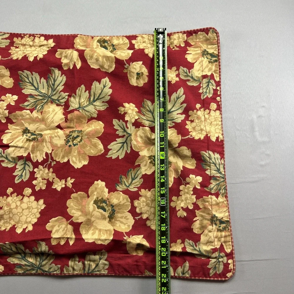 Chaps Home Standard Pillow Sham Red Floral 100% Cotton Bedding Decor (22